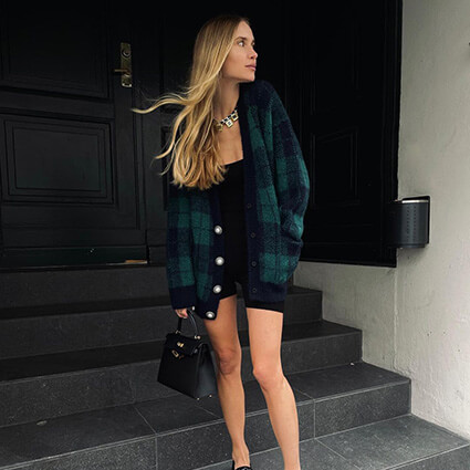 plaid cardigan outfit 02