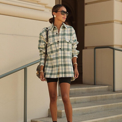 plaid shacket outfit 02