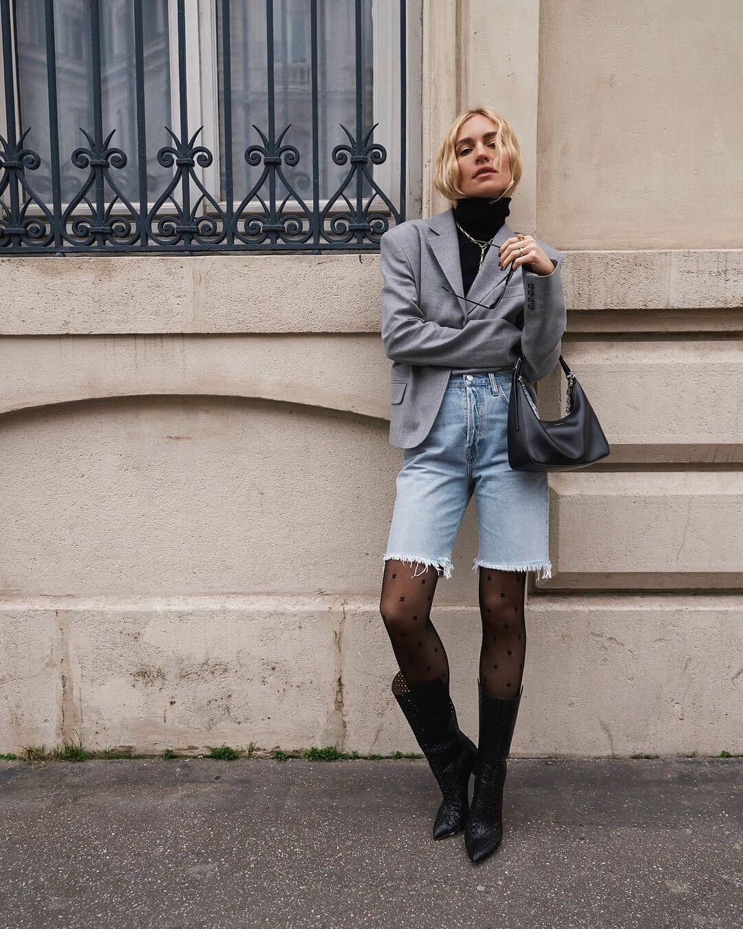 How To Pull Off Denim Bermuda Shorts This Winter