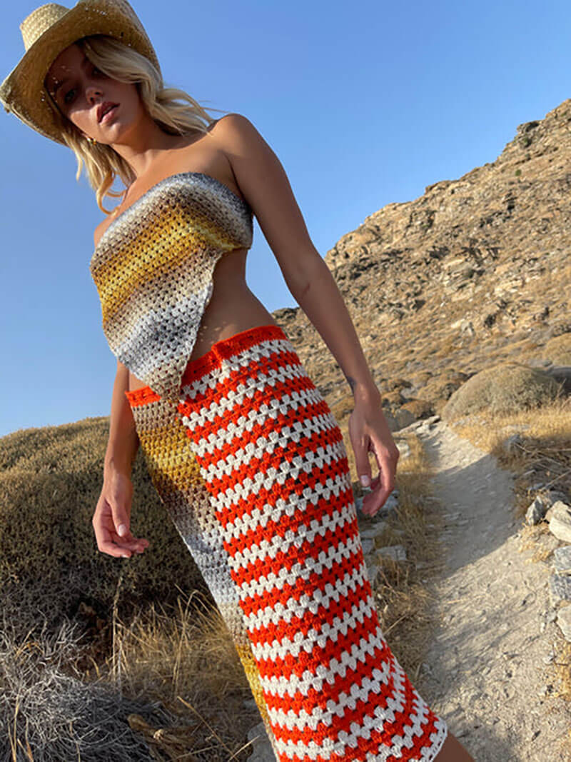Sunny Days Are Ahead With Colorful Crochet Knitwear From Rose Carmine