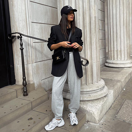 elevated sweatpants blazer outfit