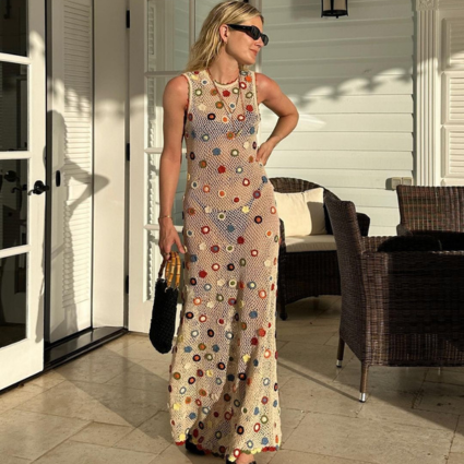 Channel Vacation Vibes with a Crochet Maxi Dress