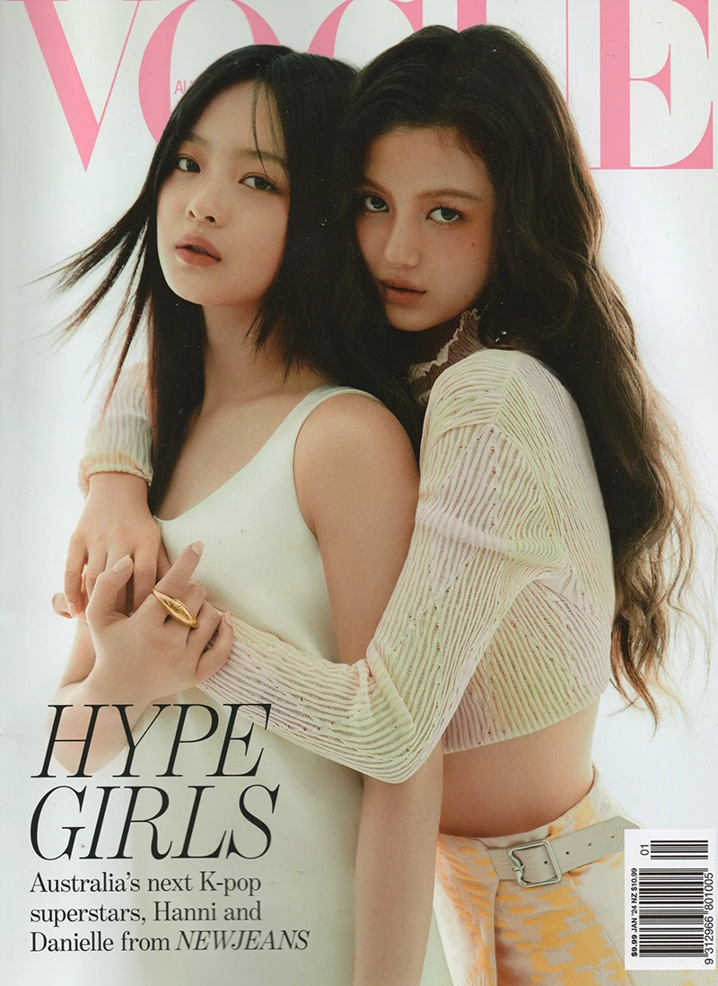 Hanni and Danielle from NewJeans Shine on the Cover of VOGUE Australia January 2024 Issue
