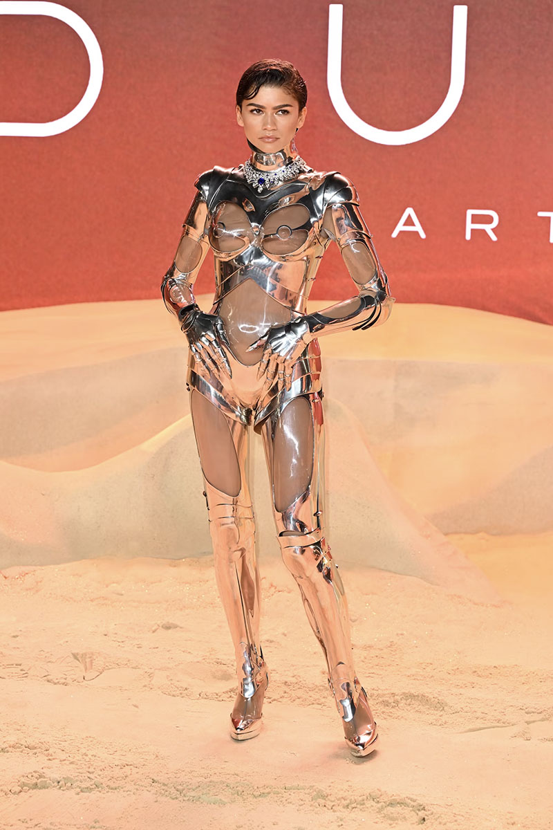 Zendaya Stuns In Mugler Haute Couture Robot Suit At DUNE: Part 2 Premiere