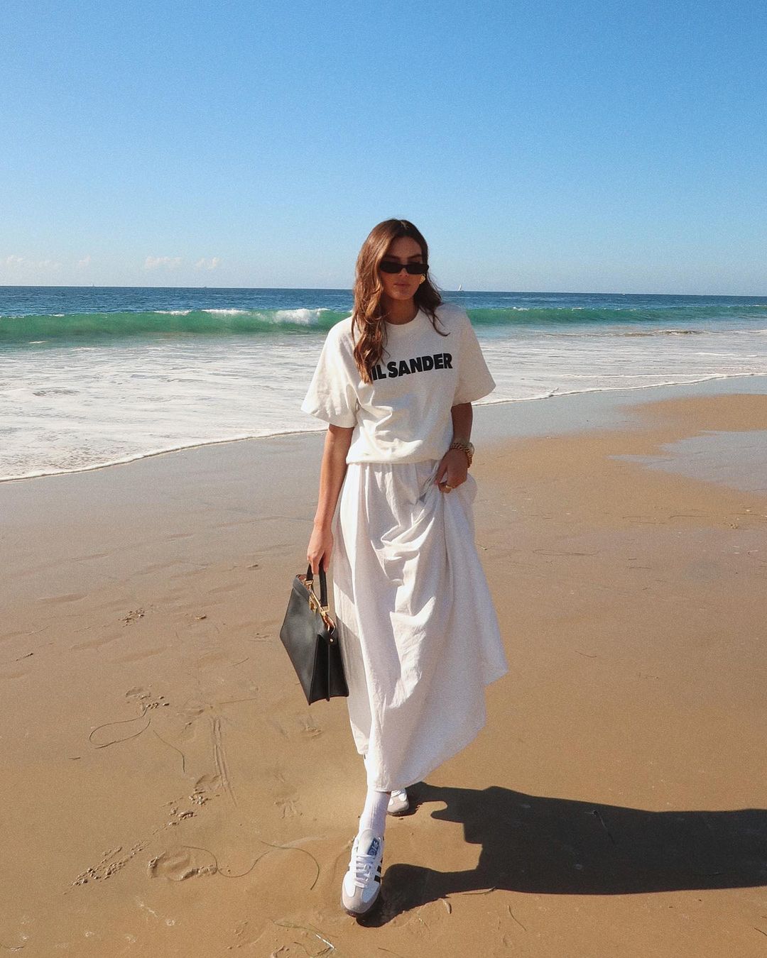 white cotton maxi skirt