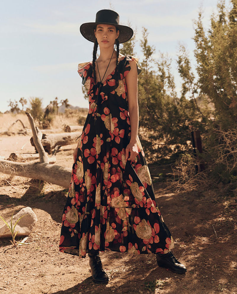 knee length dresses for ladies KJP Women's Americana Striped Maxi Dress – Kiel James Patrick main image 0