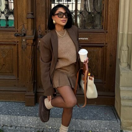 Elevate Your Shearling Suede Boots With This Business Casual Twist