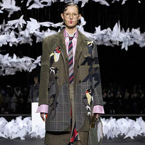 Thom Browne - White & Pink Hector Bag