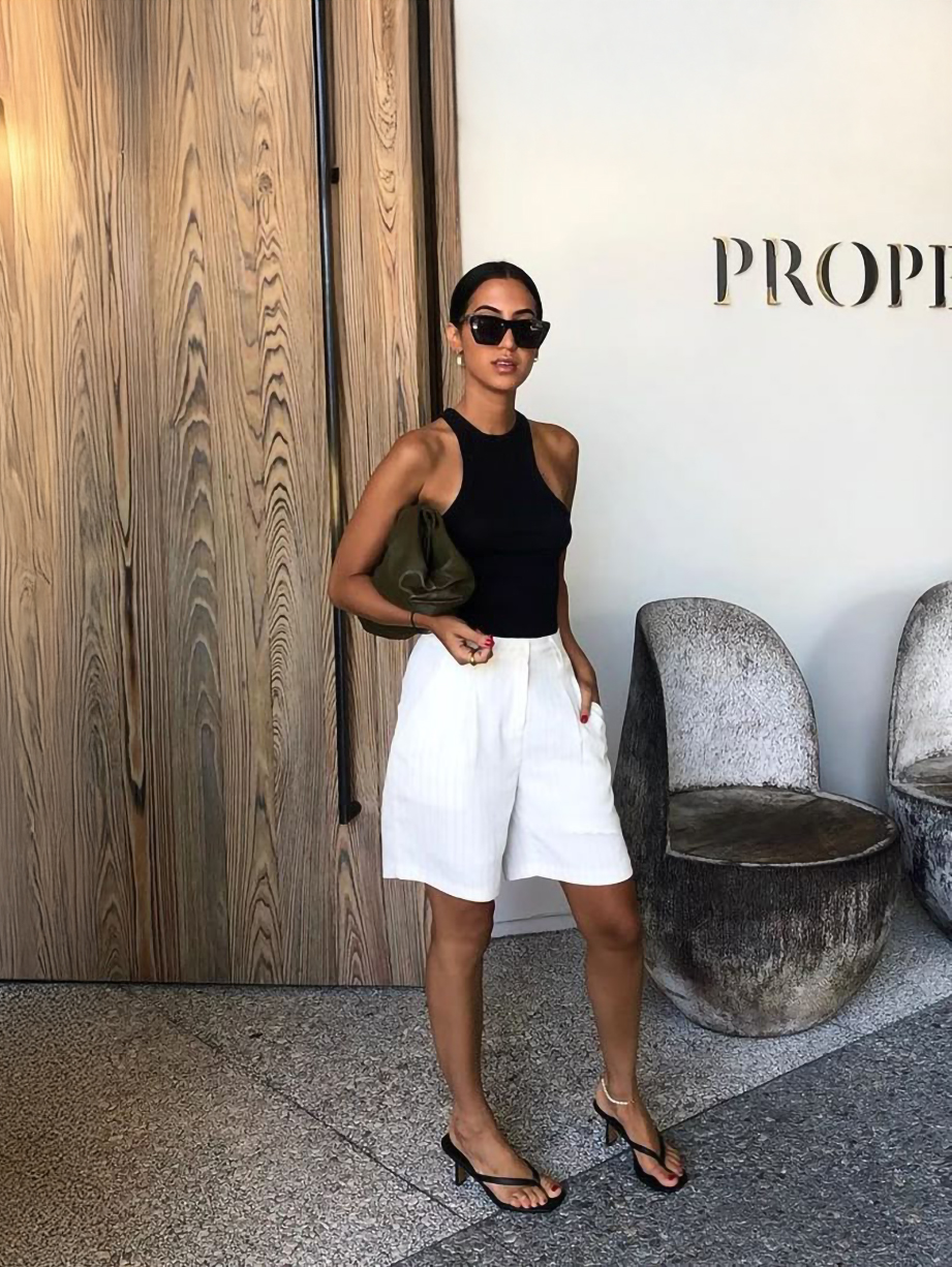 Casual Splice Top and Bermuda Shorts Set