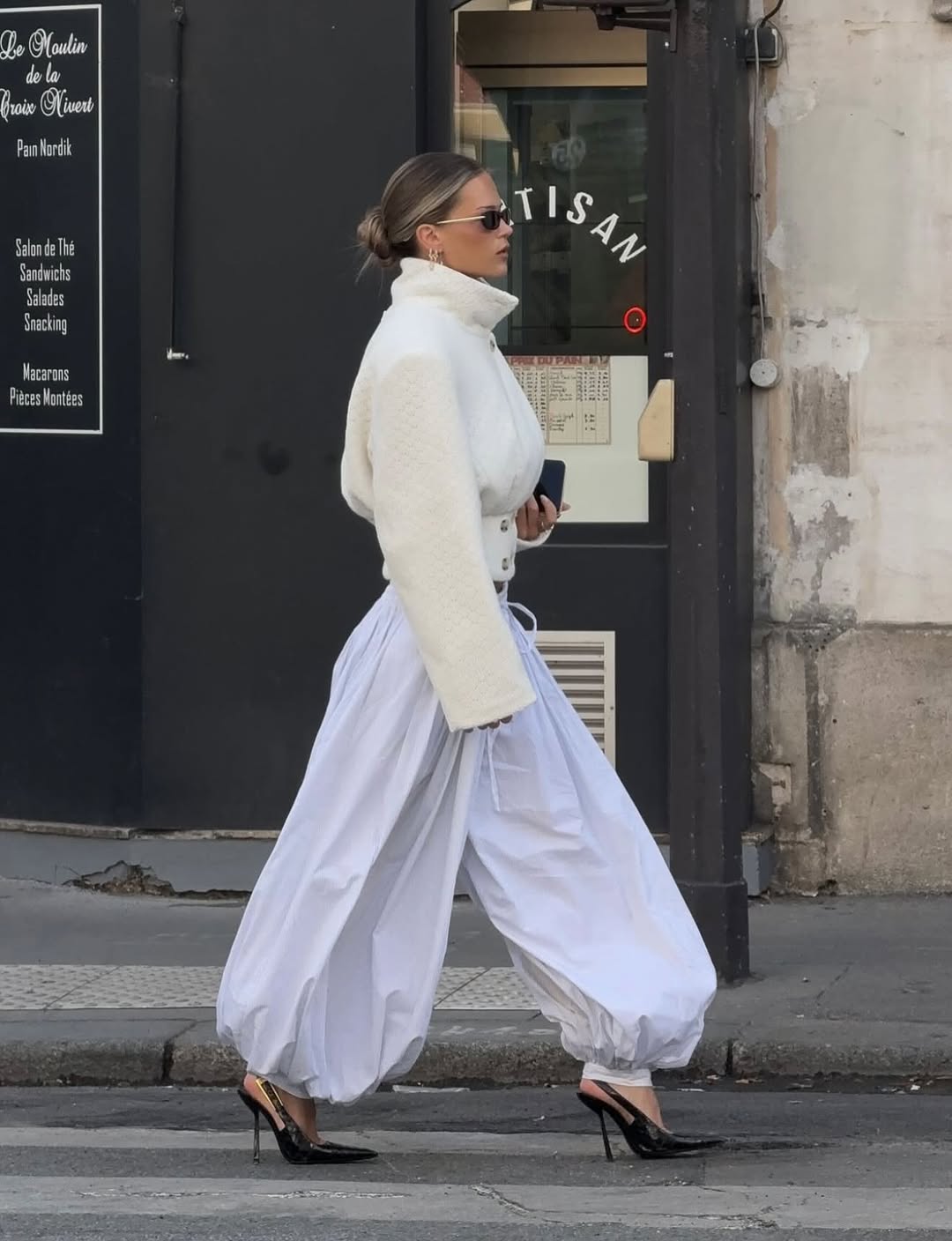 White Balloon Pants Outfits