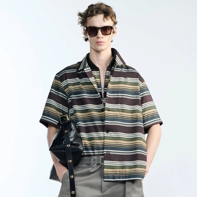 Topshop - slash neck landscape long sleeve top in multi