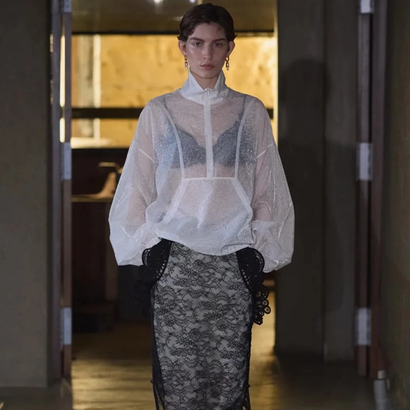 Mame Kurogouchi Fall 2026 Collection, Sheer Layers And Cashmere Coats