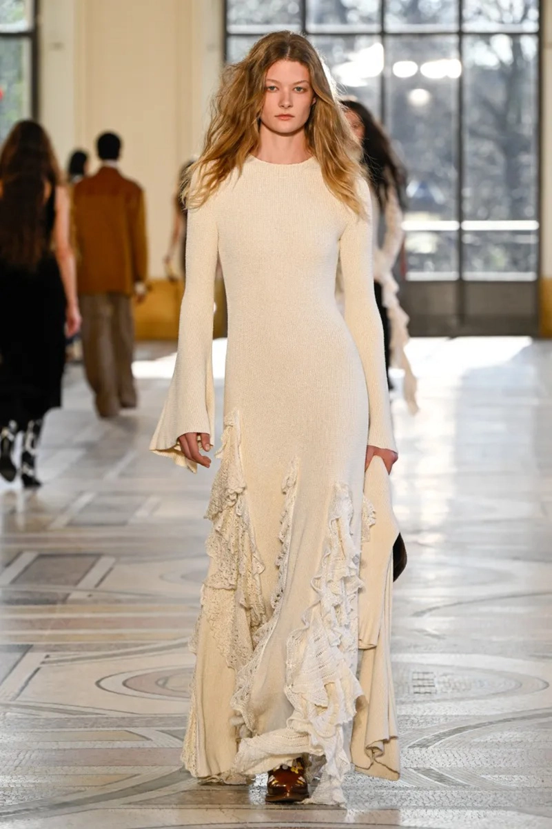 Gabriela Hearst Fall 2026 Collection, Edwardian Dresses and Shearling Coats