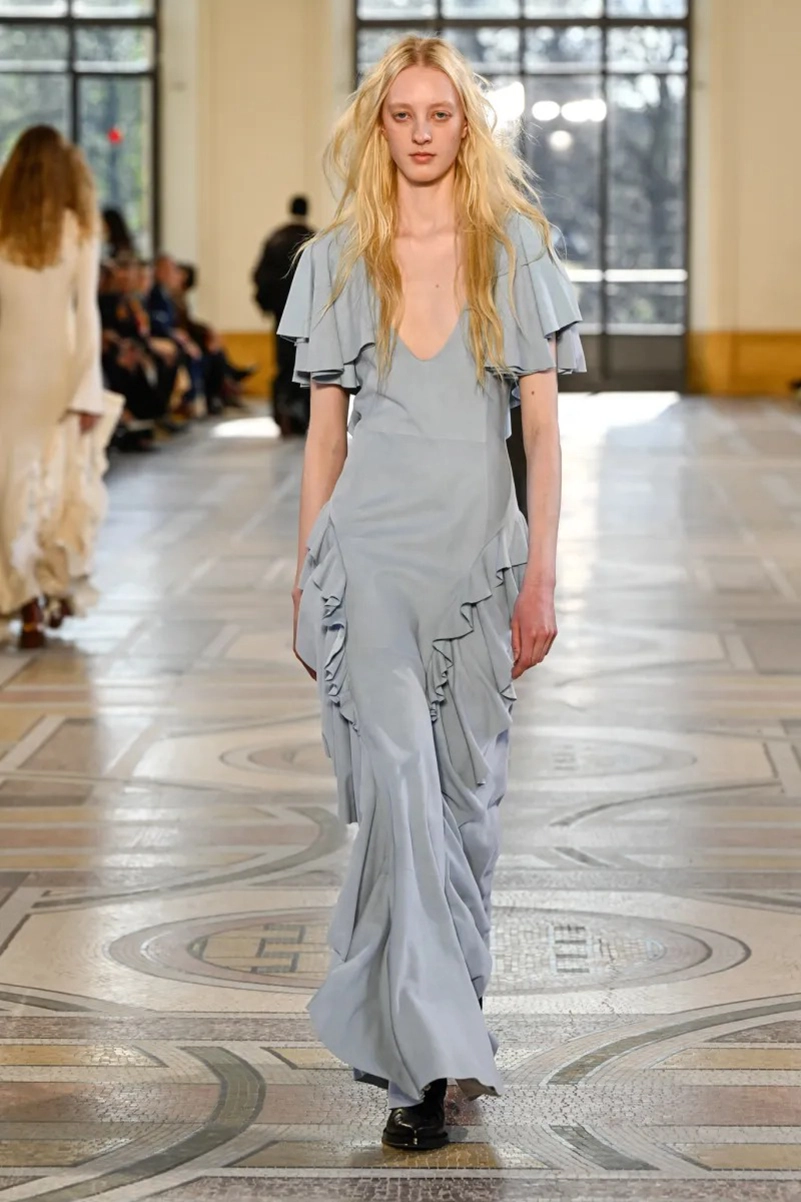 Gabriela Hearst Fall 2026 Collection, Edwardian Dresses and Shearling Coats