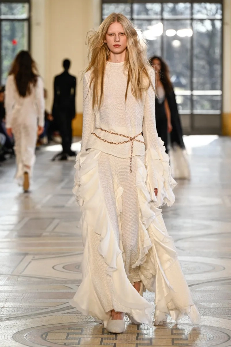Gabriela Hearst Fall 2026 Collection, Edwardian Dresses and Shearling Coats
