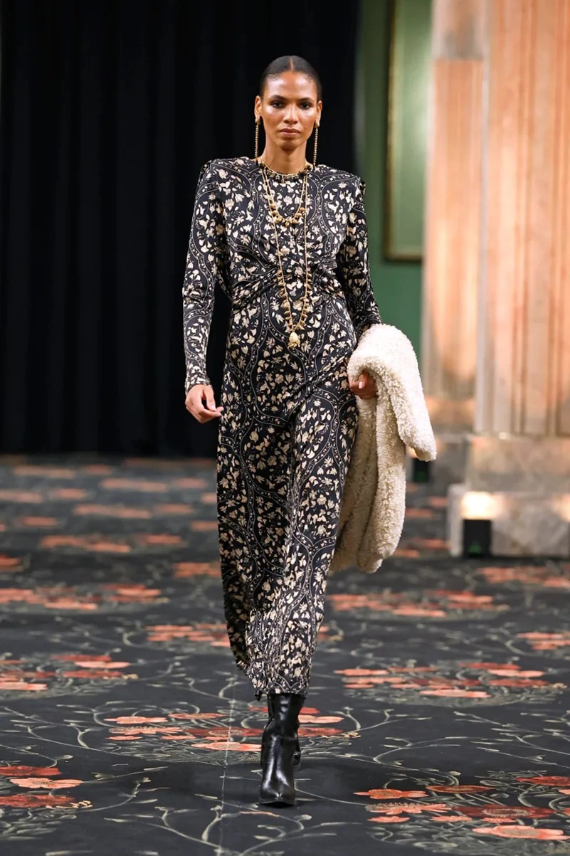 Johanna Ortiz Fall 2026 Collection, Embroidered Dresses, Gaucho Trousers, and Shearling Layers