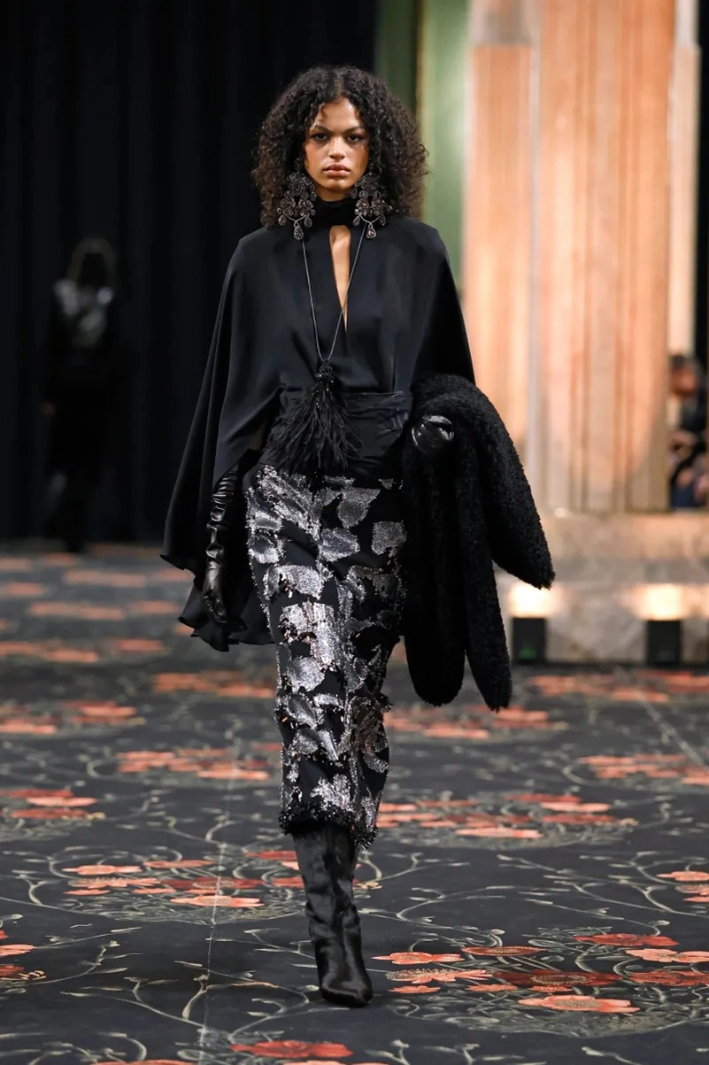 Johanna Ortiz Fall 2026 Collection, Embroidered Dresses, Gaucho Trousers, and Shearling Layers