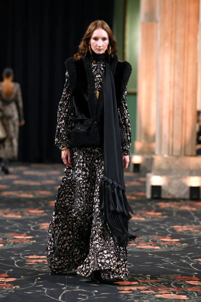 Johanna Ortiz Fall 2026 Collection, Embroidered Dresses, Gaucho Trousers, and Shearling Layers