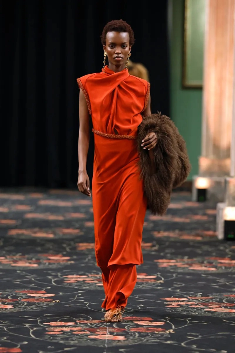 Johanna Ortiz Fall 2026 Collection, Embroidered Dresses, Gaucho Trousers, and Shearling Layers