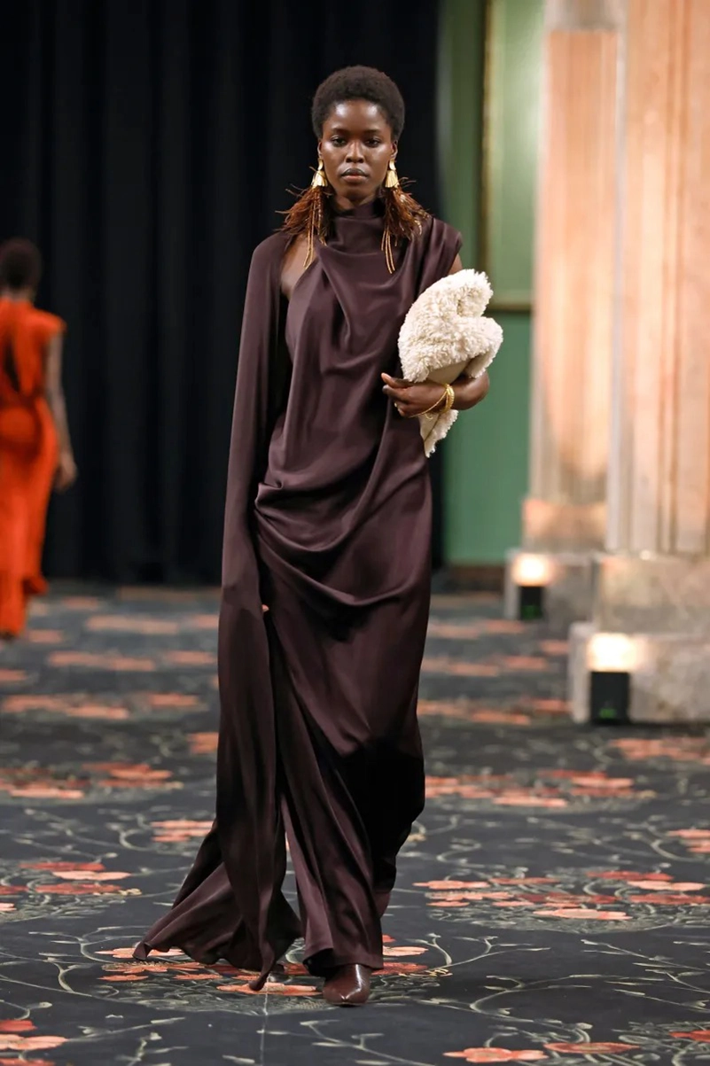 Johanna Ortiz Fall 2026 Collection, Embroidered Dresses, Gaucho Trousers, and Shearling Layers