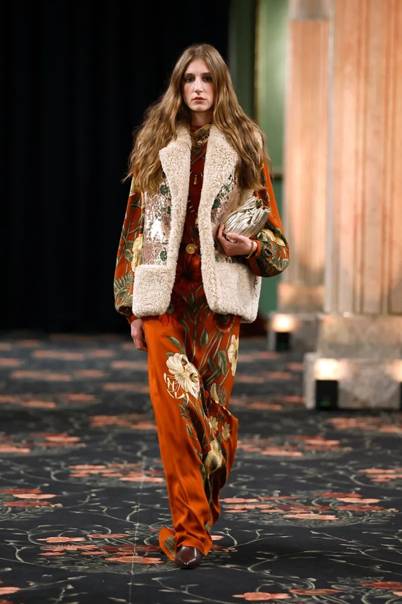 Johanna Ortiz Fall 2026 Collection, Embroidered Dresses, Gaucho Trousers, and Shearling Layers