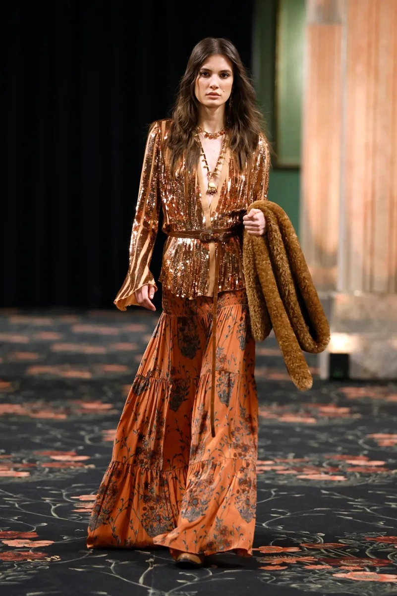 Johanna Ortiz Fall 2026 Collection, Embroidered Dresses, Gaucho Trousers, and Shearling Layers