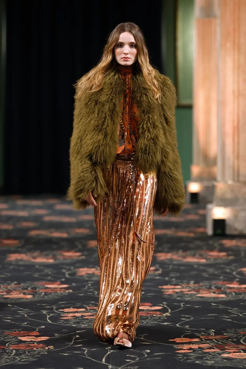 Johanna Ortiz Fall 2026 Collection, Embroidered Dresses, Gaucho Trousers, and Shearling Layers
