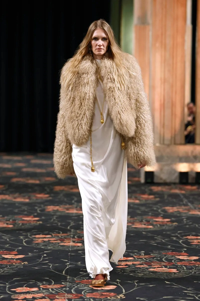 Johanna Ortiz Fall 2026 Collection, Embroidered Dresses, Gaucho Trousers, and Shearling Layers