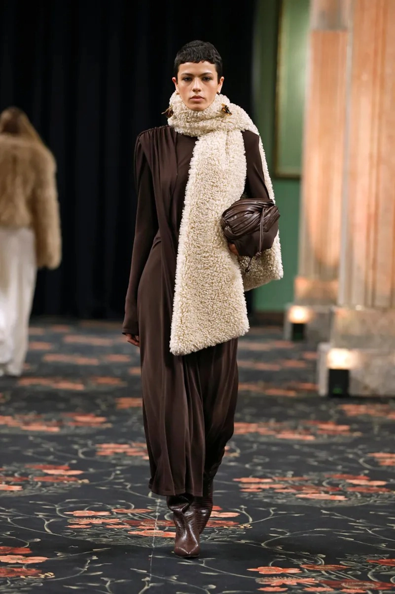 Johanna Ortiz Fall 2026 Collection, Embroidered Dresses, Gaucho Trousers, and Shearling Layers