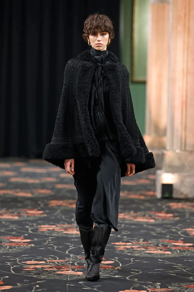 Johanna Ortiz Fall 2026 Collection, Embroidered Dresses, Gaucho Trousers, and Shearling Layers
