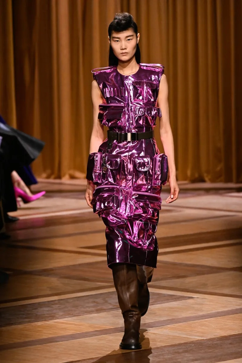 Mugler Fall 2026 Shapes Power Dressing Through Leather, Lamé, And Sharp Tailoring