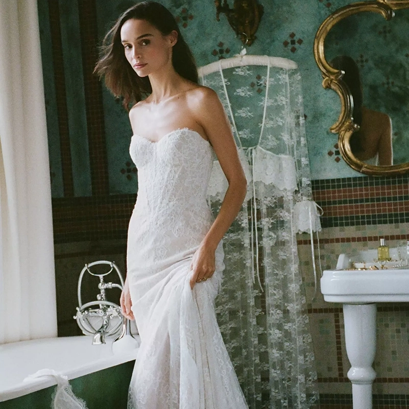 Anthropologie Weddings Bridal Trends 2026, Satin Dresses And Pearl Accessories