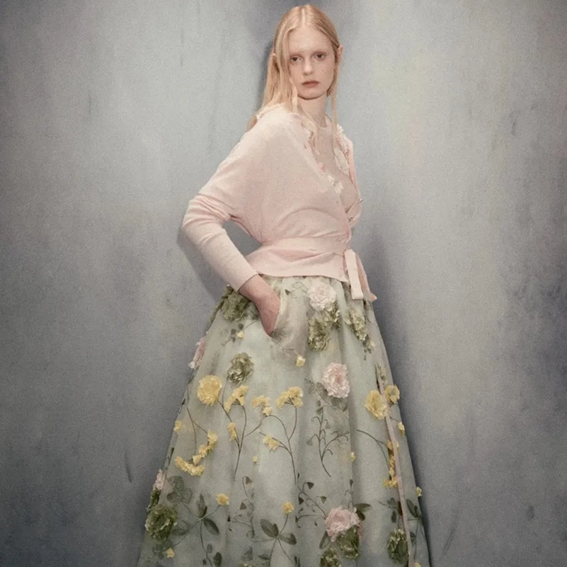 Huishan Zhang Resort 2027 Highlights Rose Embroidery And Crepe Jersey