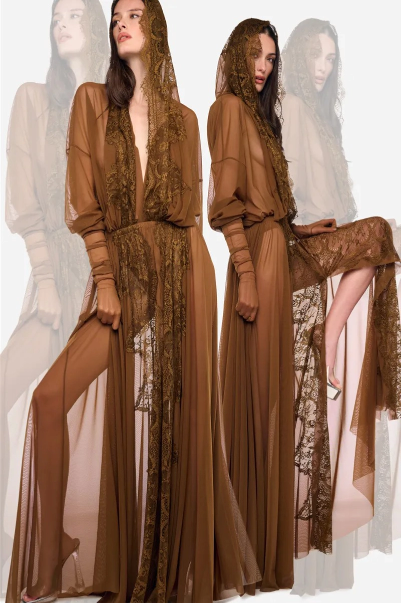 Norma Kamali Resort 2027 Collection Builds Texture Around Brown And Olive