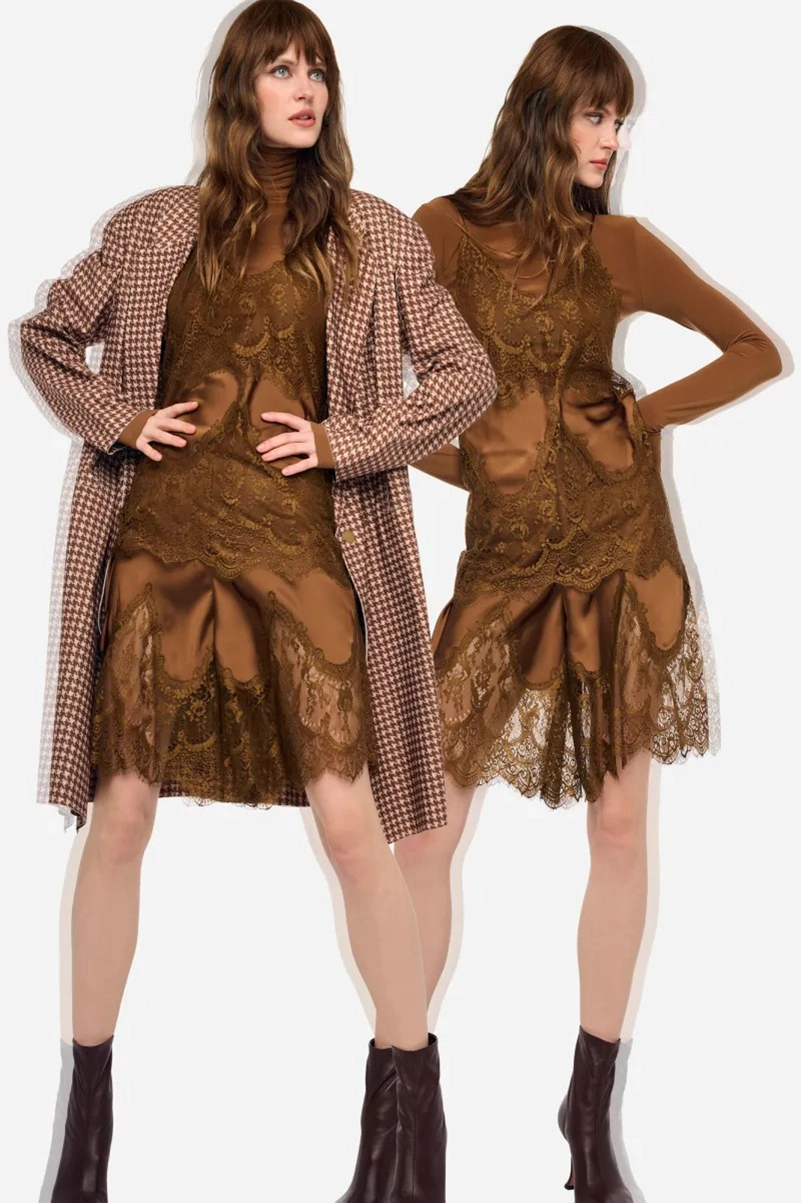 Norma Kamali Resort 2027 Collection Builds Texture Around Brown And Olive