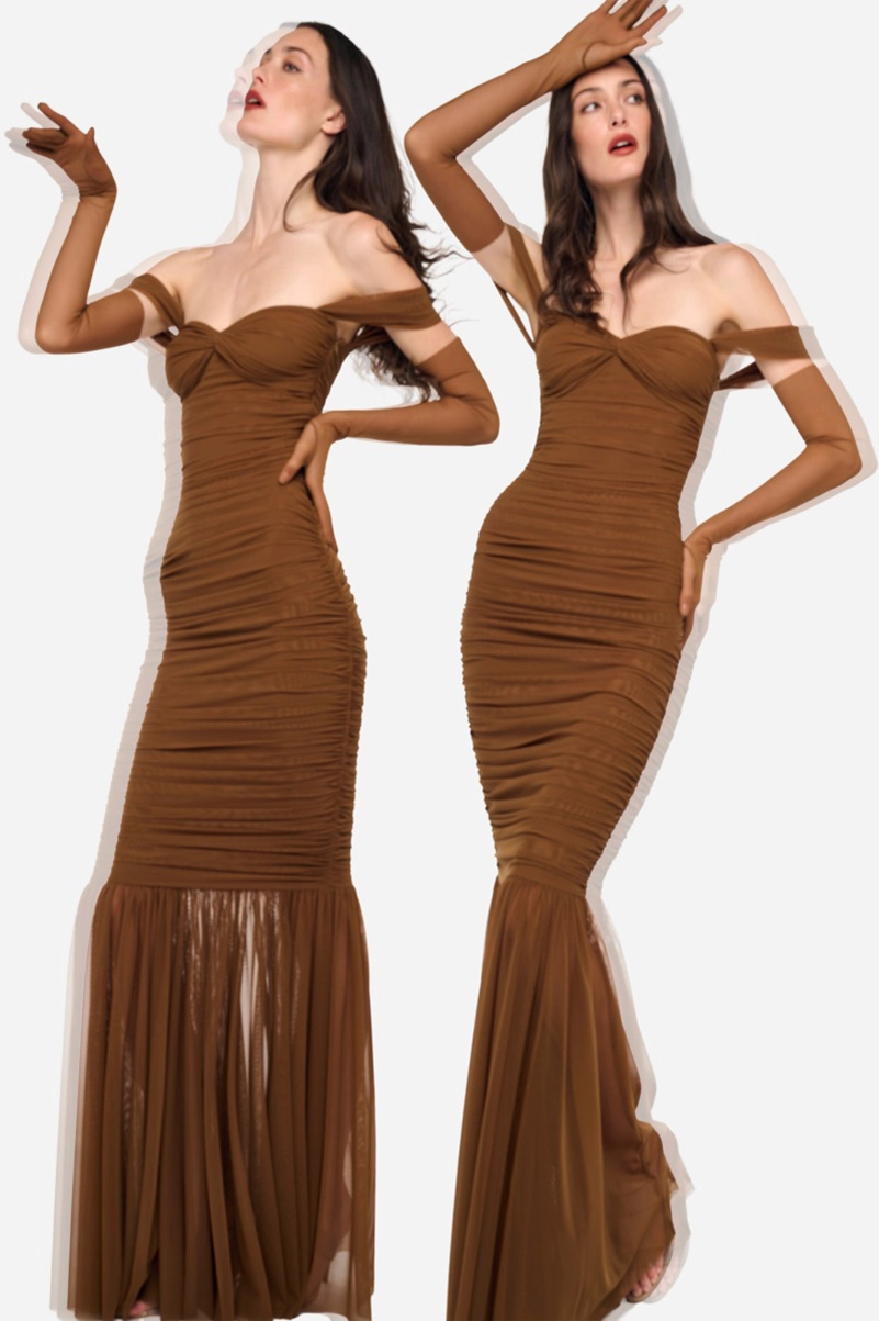 Norma Kamali Resort 2027 Collection Builds Texture Around Brown And Olive