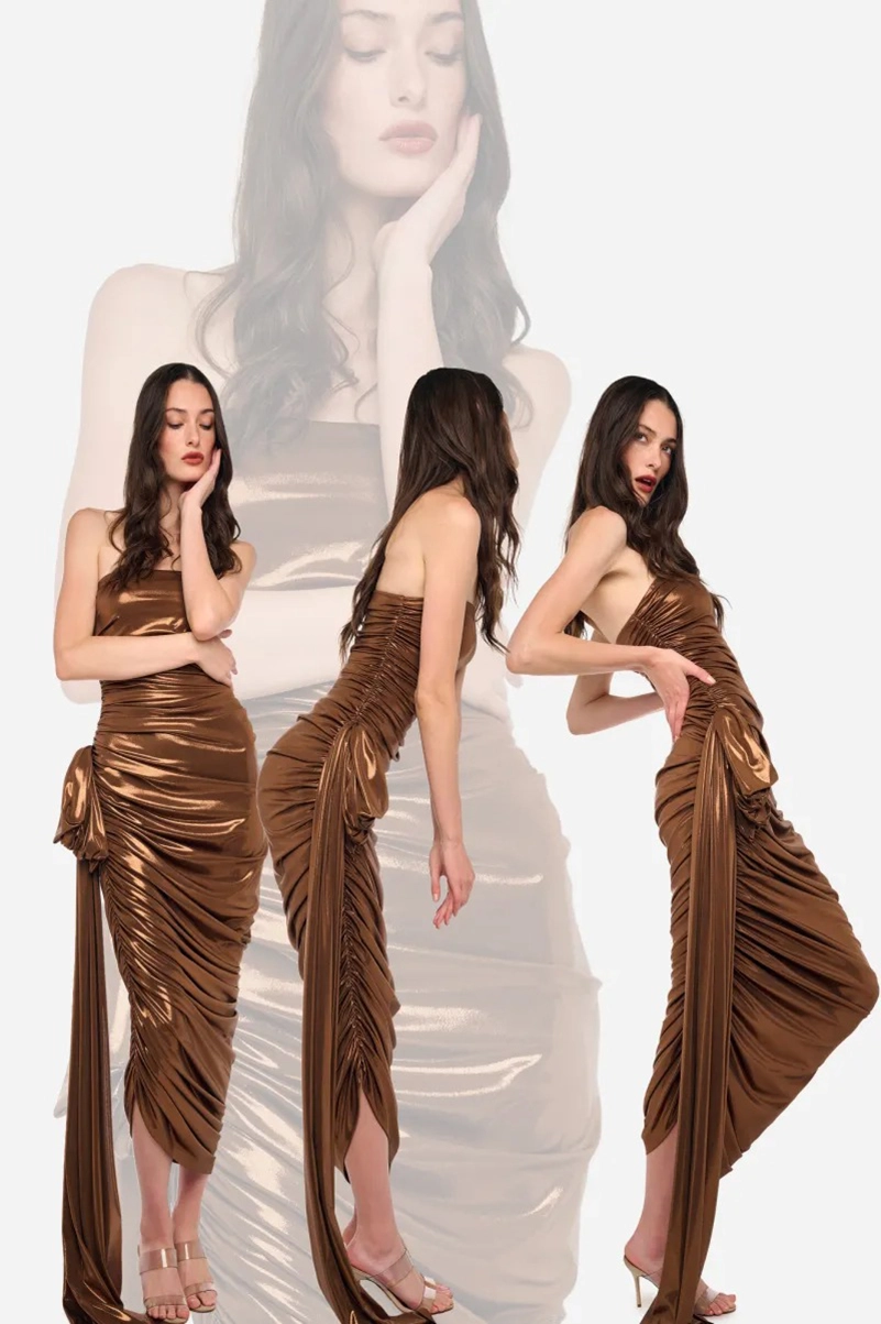 Norma Kamali Resort 2027 Collection Builds Texture Around Brown And Olive