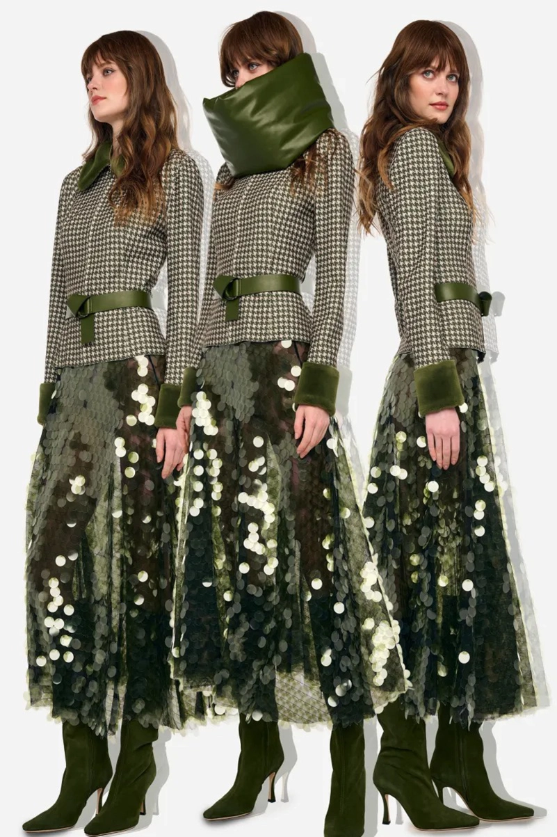 Norma Kamali Resort 2027 Collection Builds Texture Around Brown And Olive