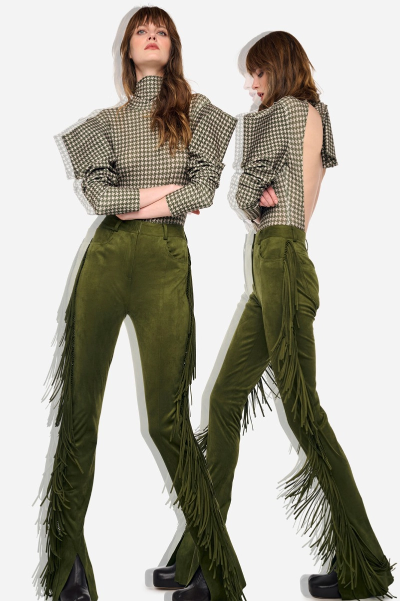 Norma Kamali Resort 2027 Collection Builds Texture Around Brown And Olive