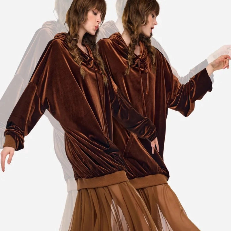 Norma Kamali Resort 2027 Collection Builds Texture Around Brown And Olive
