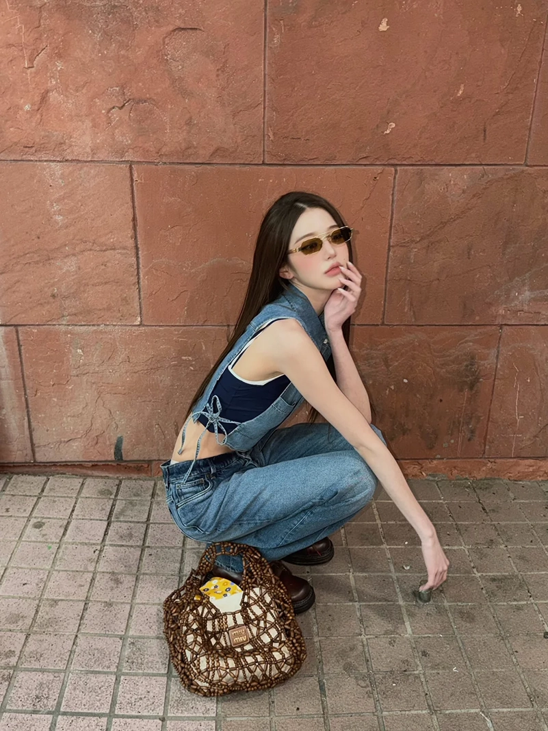 Wonyoung's Miu Miu Crop Top Look Is Peak Summer Denim