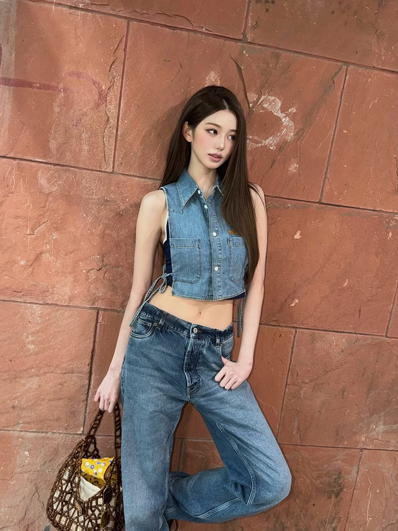 Wonyoung's Miu Miu Crop Top Look Is Peak Summer Denim