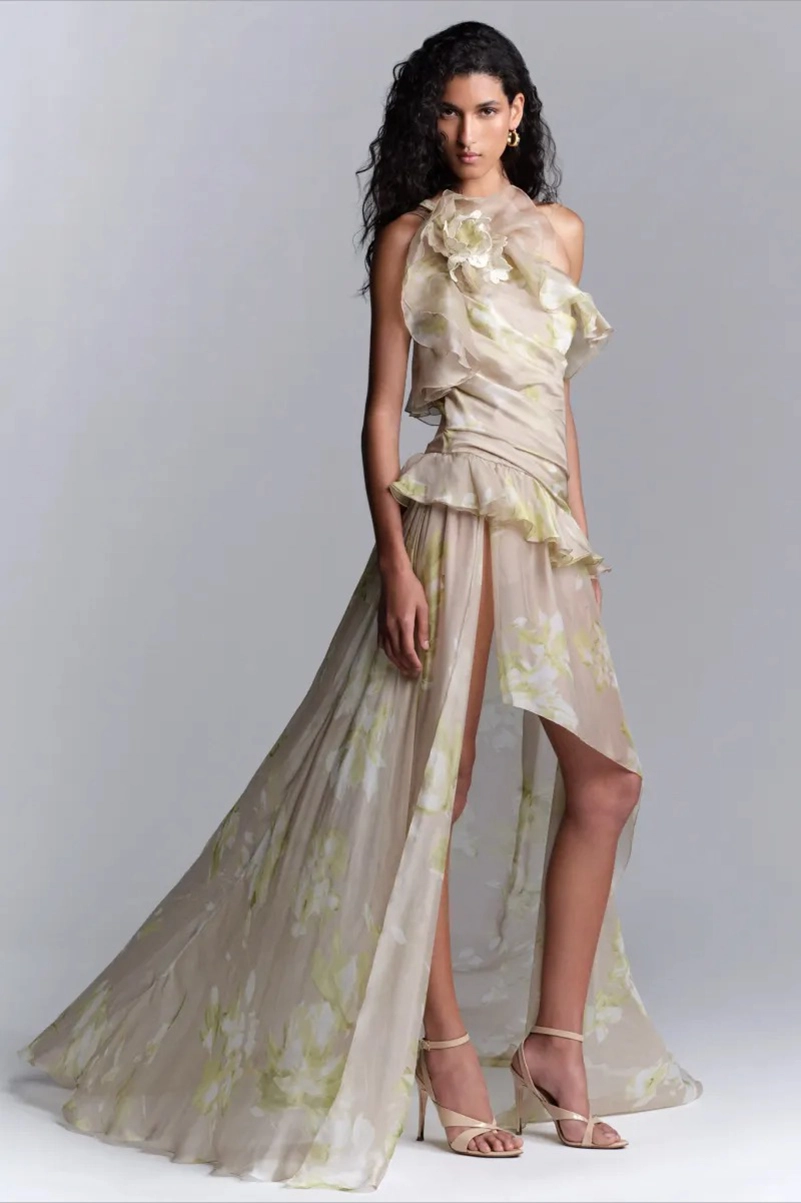 Elie Saab Resort 2027 Turns Green Into Polished Glamour
