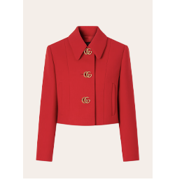 Red cropped jacket