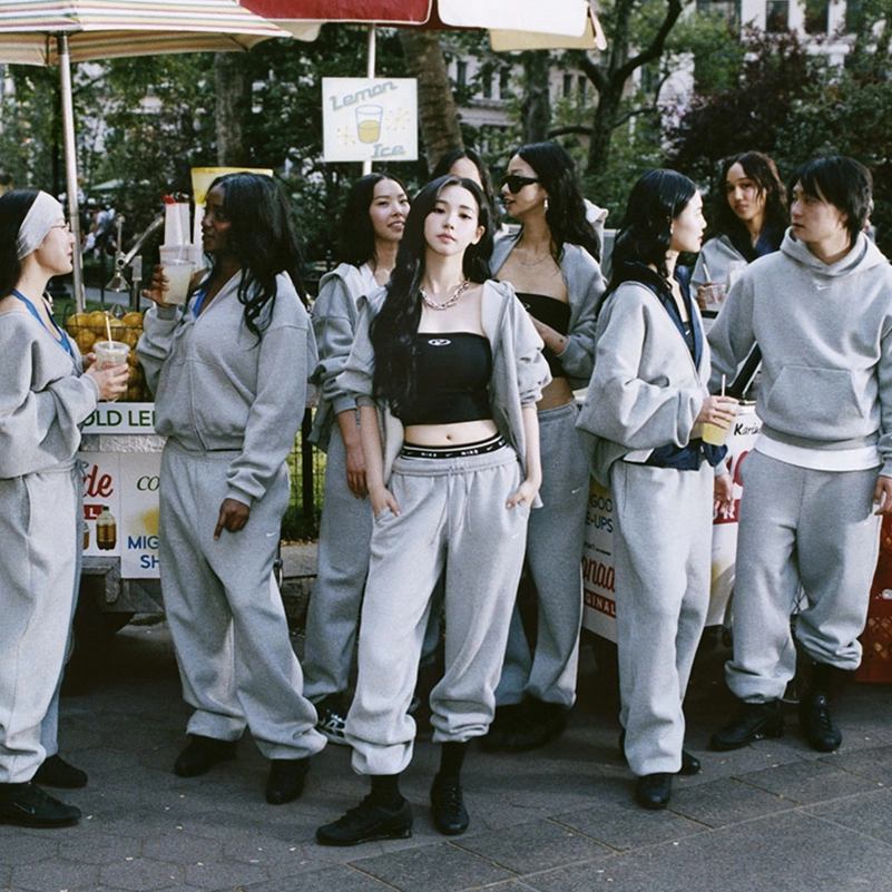 Karina Joins Nike’s Studio Fleece Campaign In The Ultimate Gray Sweats