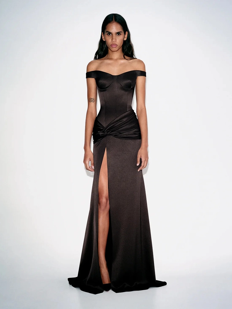 Alex Perry Pre Fall 2026 Moves From Leather To Liquid Satin