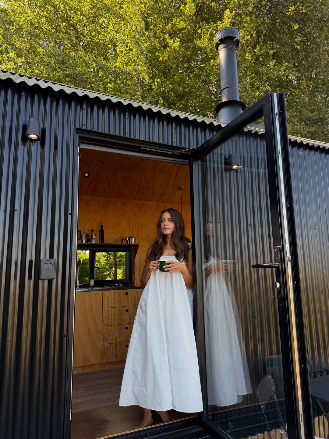 Fashion Blogger Wearing A White Maxi Skirt