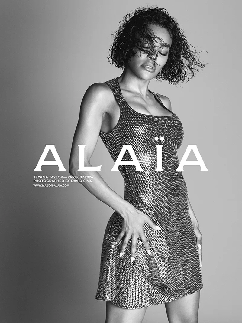 Teyana Taylor Fronts Alaïa Summer Fall 2026 In Black And White