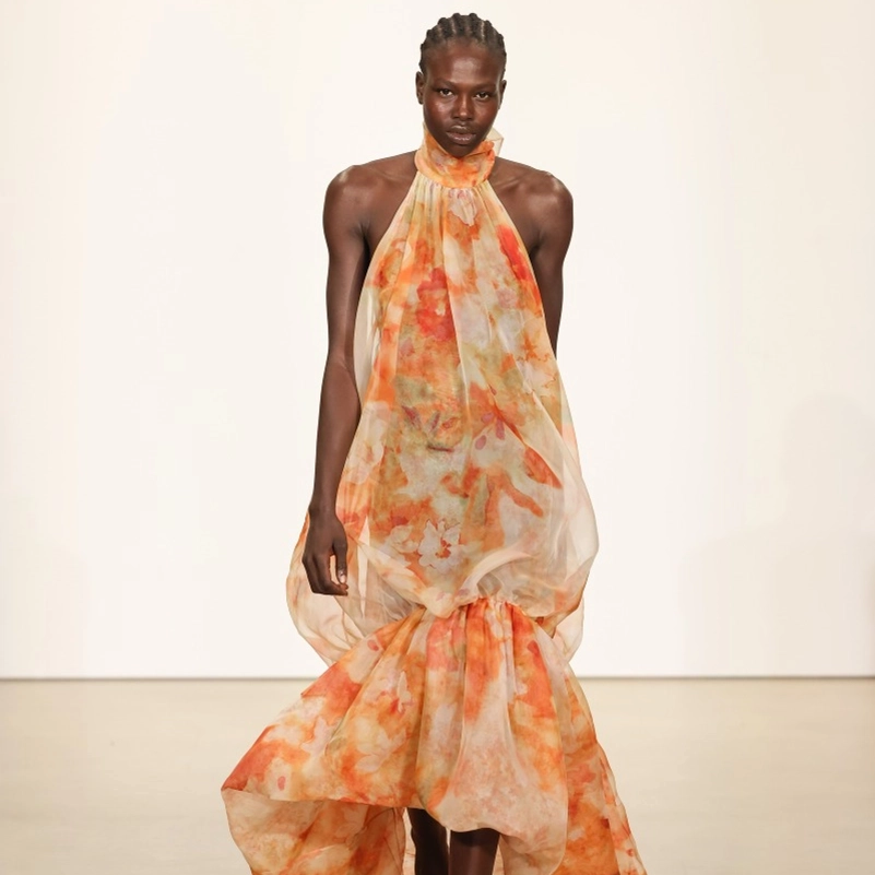 Prabal Gurung Spring 2027 Softens Up With Draping, Florals And Flat Sandals