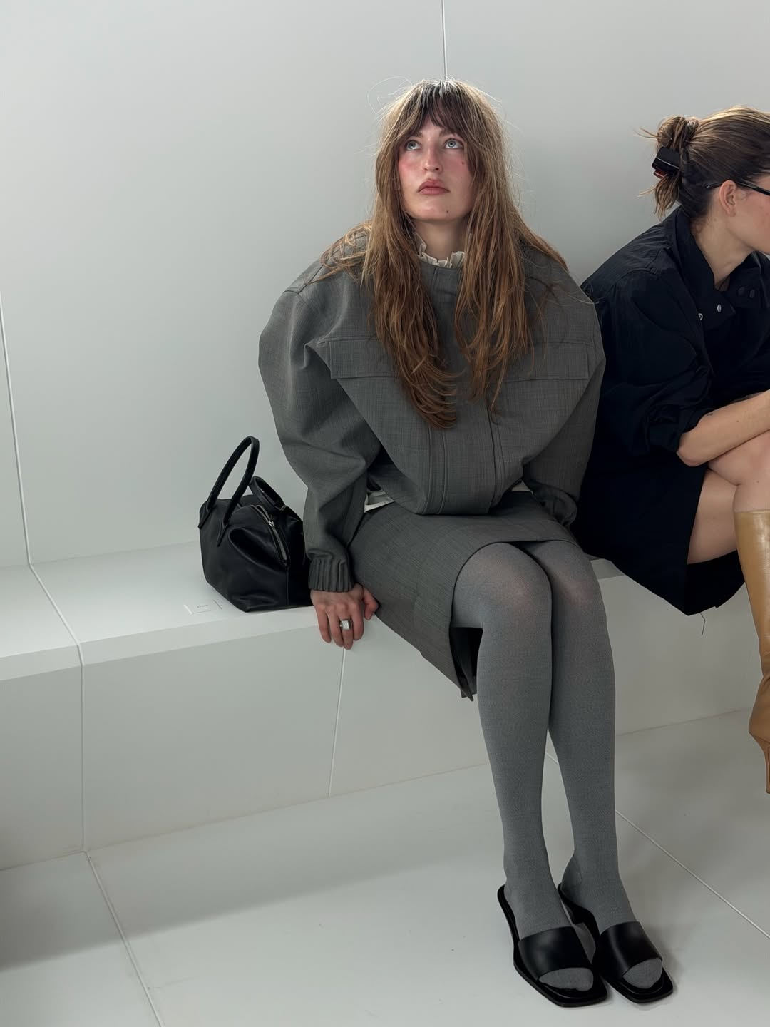 Gray Fall Tights Outfit 